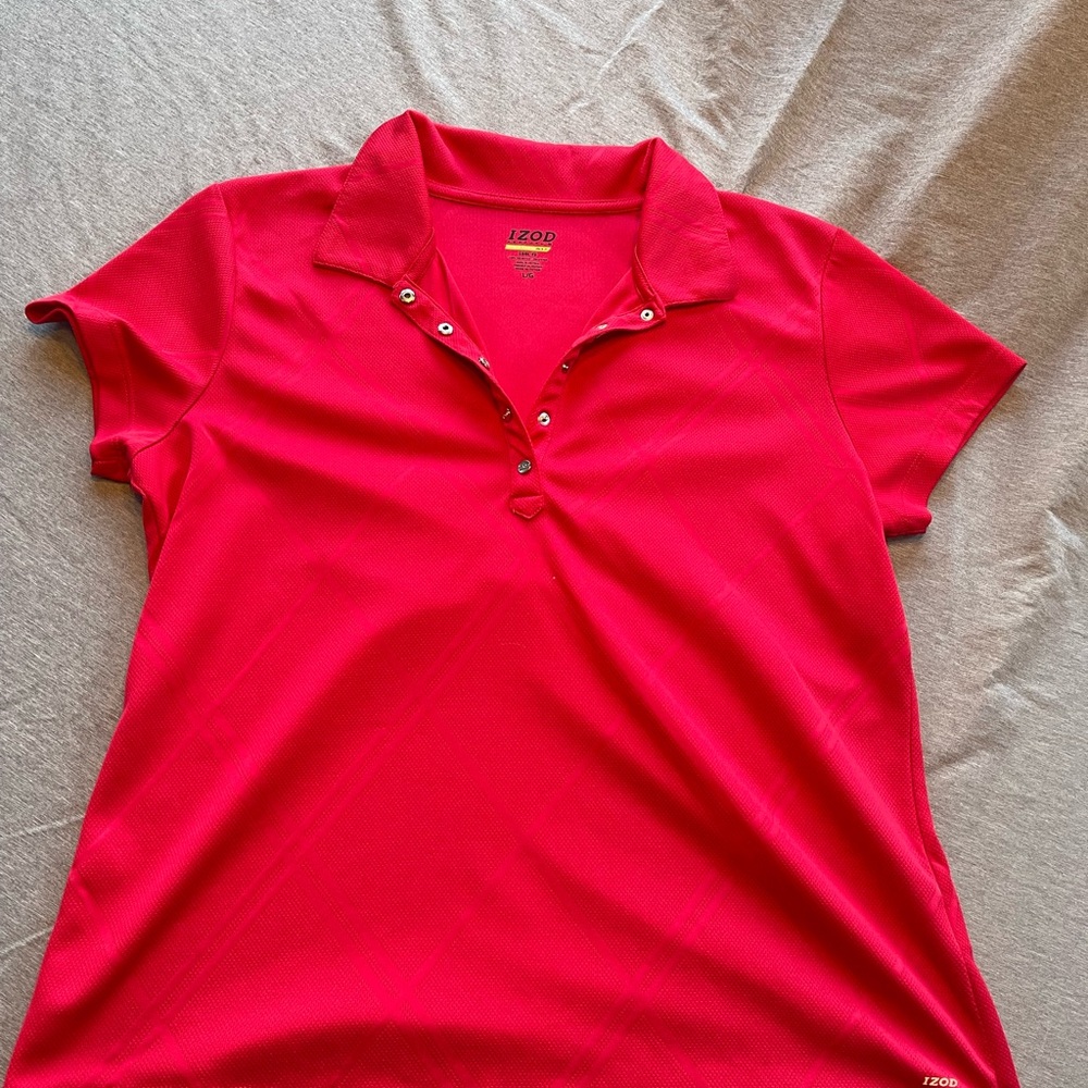 Izod Women's Bright Red Golf Polo